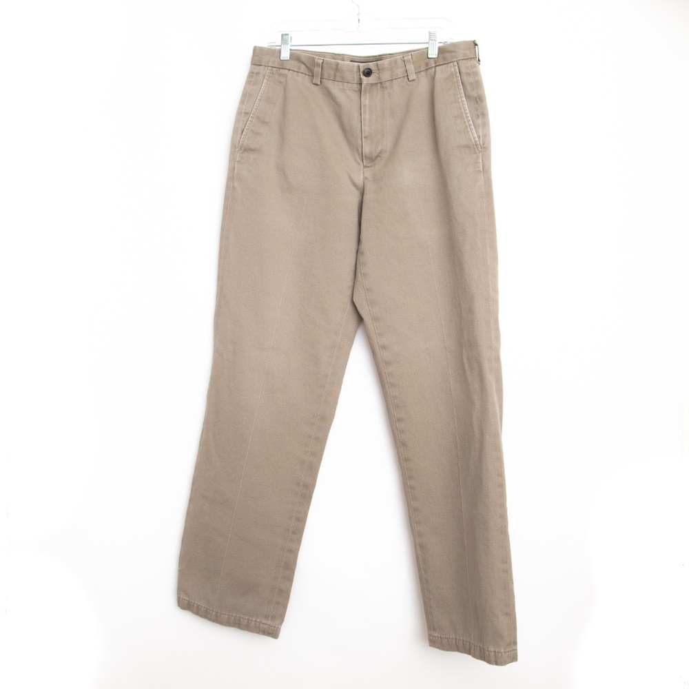 Eddie Bauer 33 Waist Wrinkle Free Relaxed Fit Chinos - Khaki
